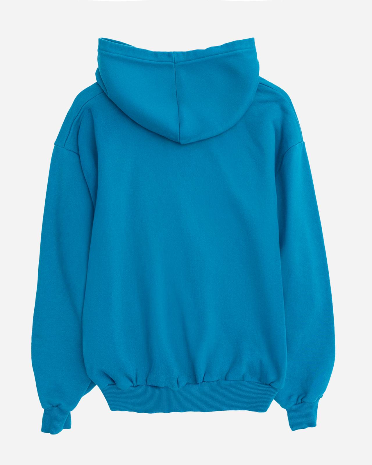 Hoodie Blu Ottanio boxy fit - JE T'AIME T'O GIUR'