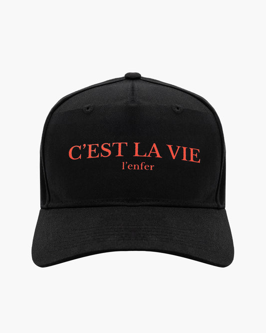 Chapeau Noir "C'EST LA VIE l'enfer"